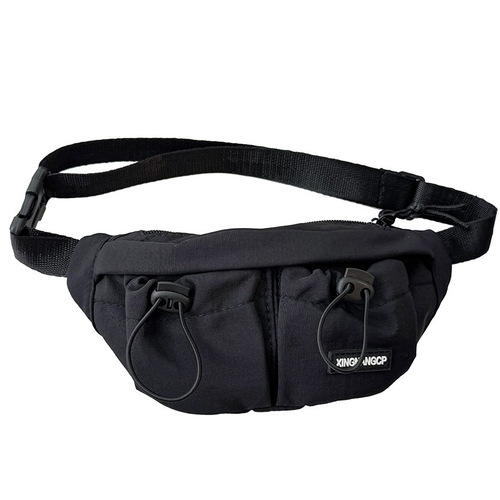 Children's Korean-style minimalist drawstring baby chest bag, stylish unisex children's casual crossbody bag, outdoor lightweight small waist bag