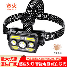 led感應頭燈野外強光長續航鋰電戶外釣魚專用頭戴式礦燈手電筒小