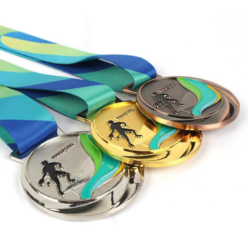 La Fabricación de la medalla de metal listado de tenis de mesa de oro y plata premio de Bronce juegos competencia