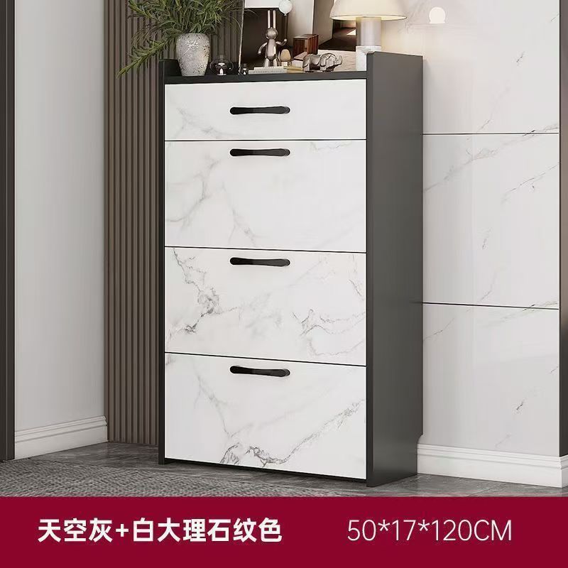 Flip Shoe Cabinet for Home Entrance, Light Luxury Foyer Cabinet 2025, Large Capacity Storage for Small Narrow Shoes, Light Luxury Shoe Cabinet