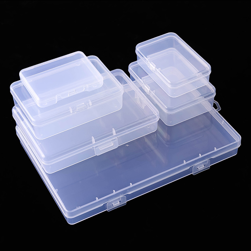 Transparent Pp Box with Lid, Rectangular Box, Hardware Packaging Box, Nail Art Jewelry Box, Toy Plastic Storage Box