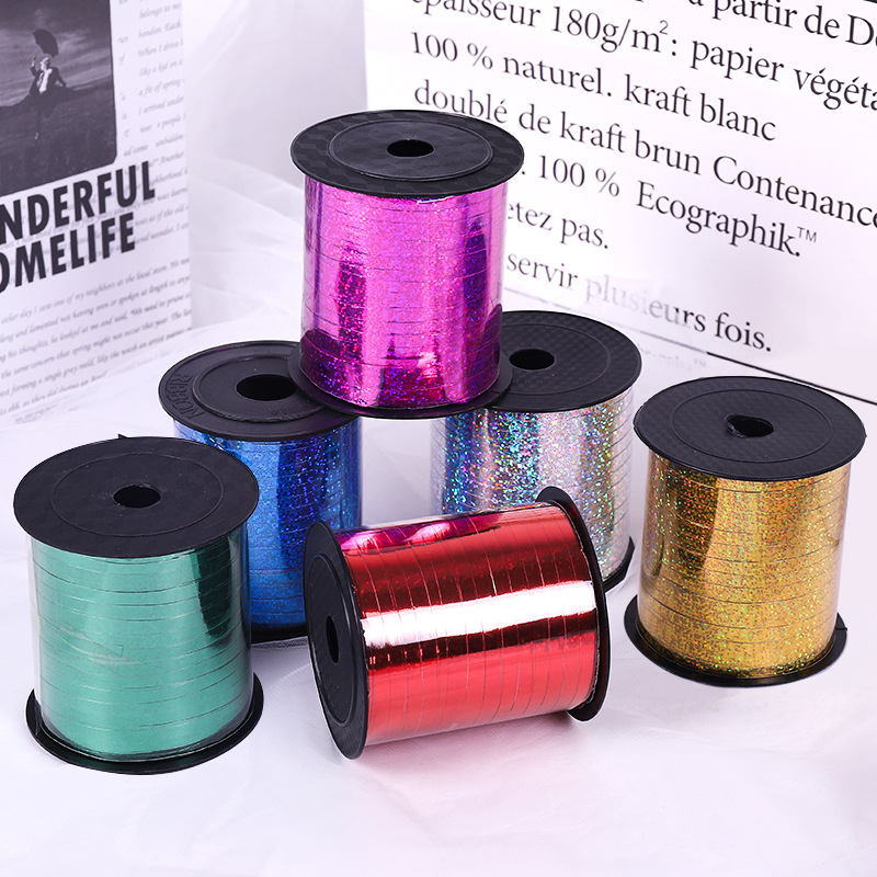 250码镭射丝带绑带节日活动布置镭射气球彩带结婚装饰用品批发