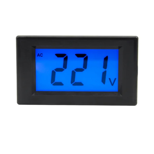 D69-120 AC80-500V 交流数显电压表 两线液晶电压表黑框带后盖
