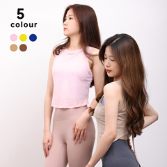 Summer yoga wear diamond-shaped hollow beautiful back blouse women's sleeveless backless mesh top running fitness sports vest