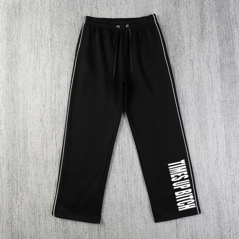 Corteiz Sweatpants Times Up Bitch Black