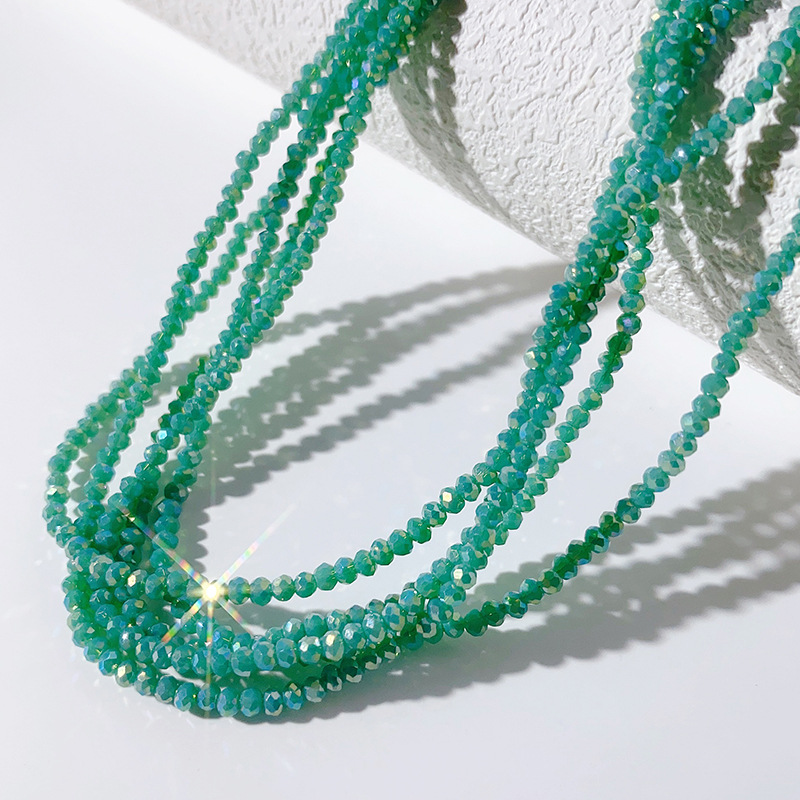 Cuentas planas de 1MM para ruedas de cuentas, cuentas de porcelana AB de alta temperatura, coloridas, transparentes, iridiscentes, facetadas, para pendientes, pulseras, espaciadores y micro cuentas.