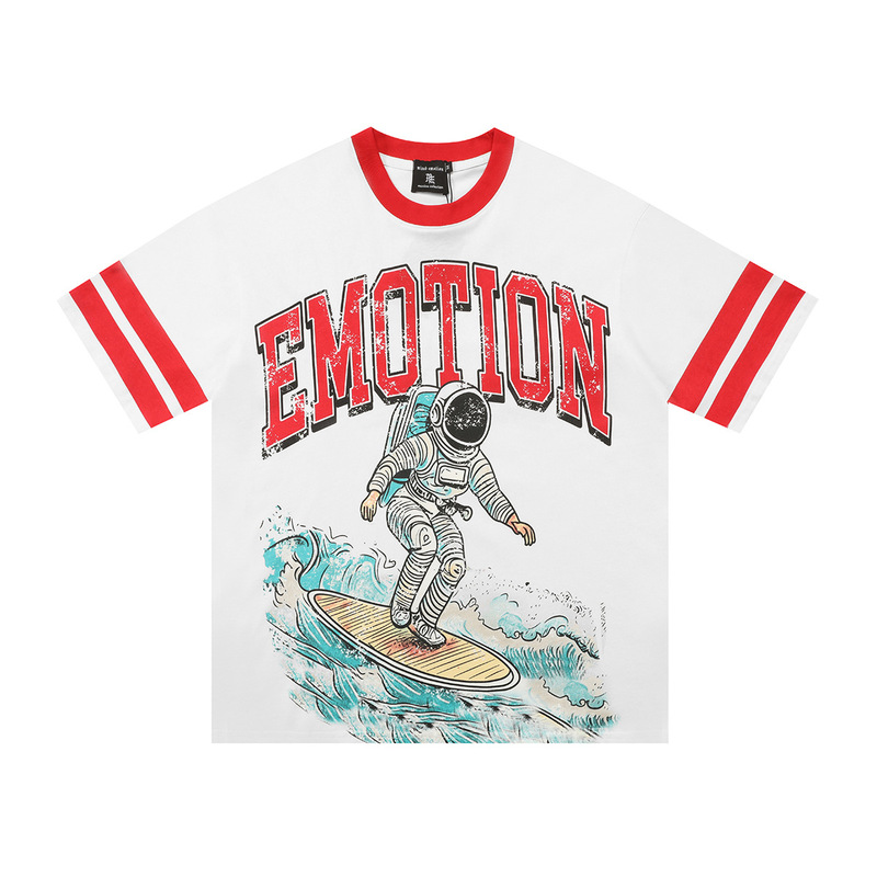 MIXED EMOTION 新作 25ss クロスボーダーホットダイヤモンドプリント アメリカのトレンドブランド スポーツストリート ハイストリート 半袖Tシャツ|undefined