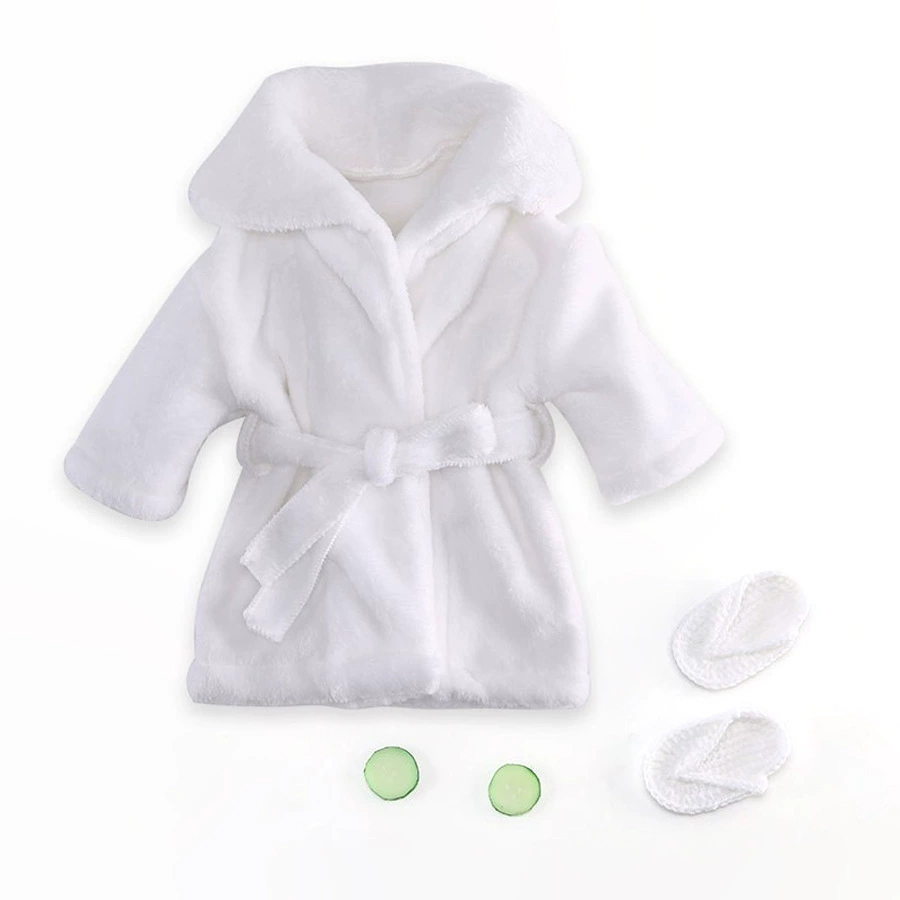 Bathrobe, children's flannel set, demi-season pijama, slippers, shoe covers