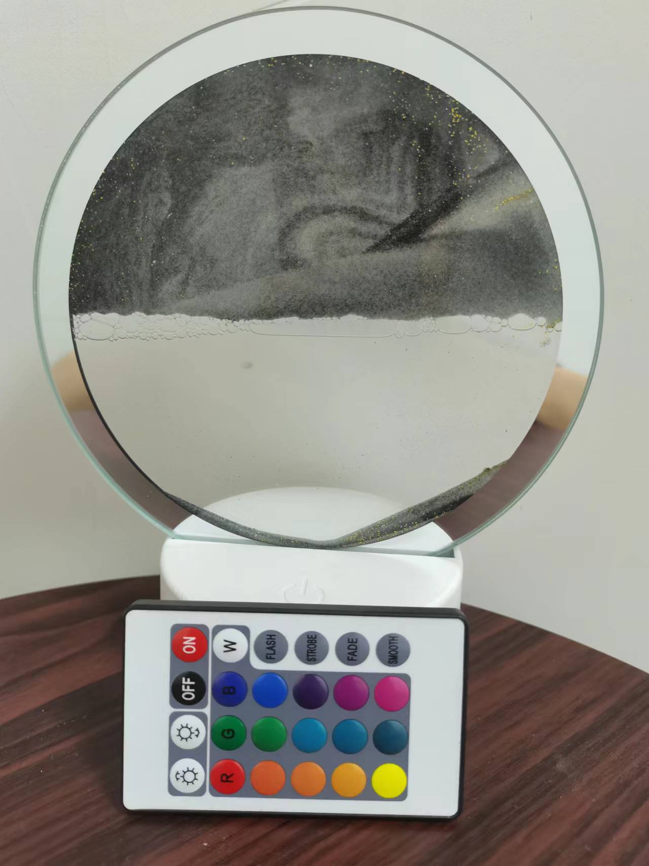 Romántico 16-color de control remoto de vidrio de arena movedizas pintura colorida noche luz creativa regalo descompresión alivio tapada sala de estar ambiente