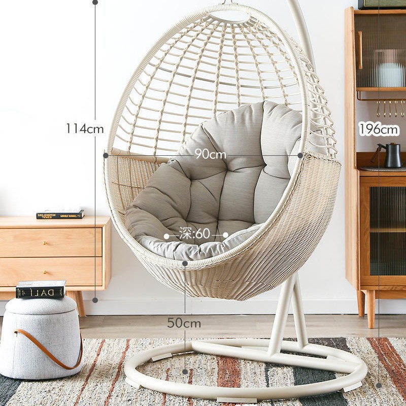 Silla Colgante o Cuna de Ratán para Exteriores - Para Jardín, Hotel o Balcón, Estilo Nórdico