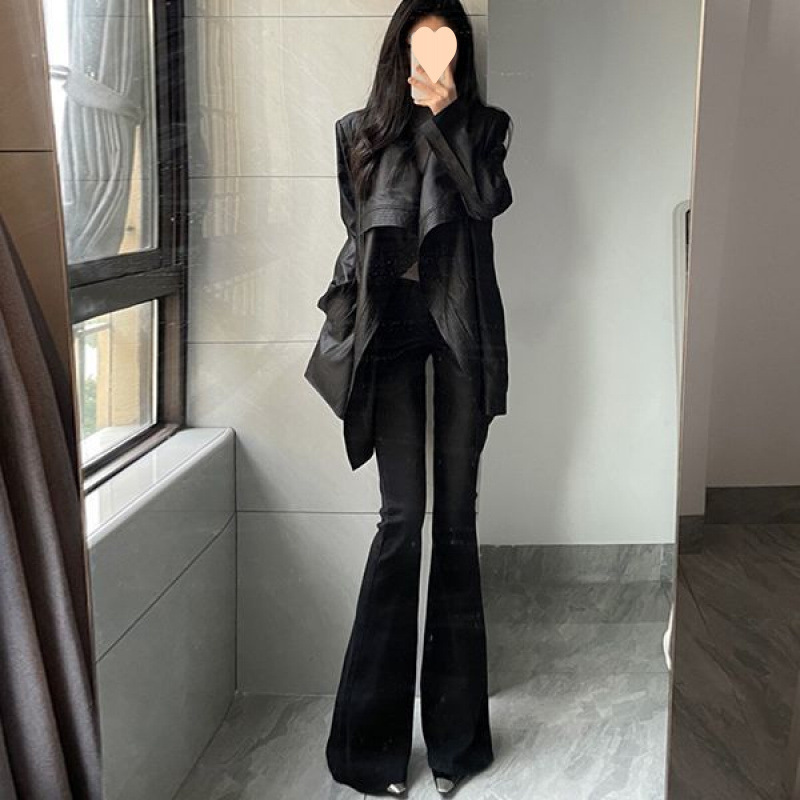韩剧大女主气质时髦翻领风衣垂感绑带收腰外套秋季慵懒风上衣|undefined