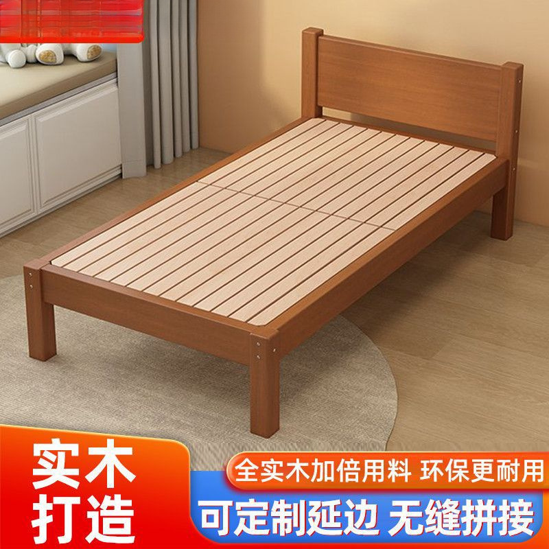 New Solid Wood Children's Bed Children's Splicing Baby Widened Single Bed Boy Girl Princess Bedside Crib Large Bed