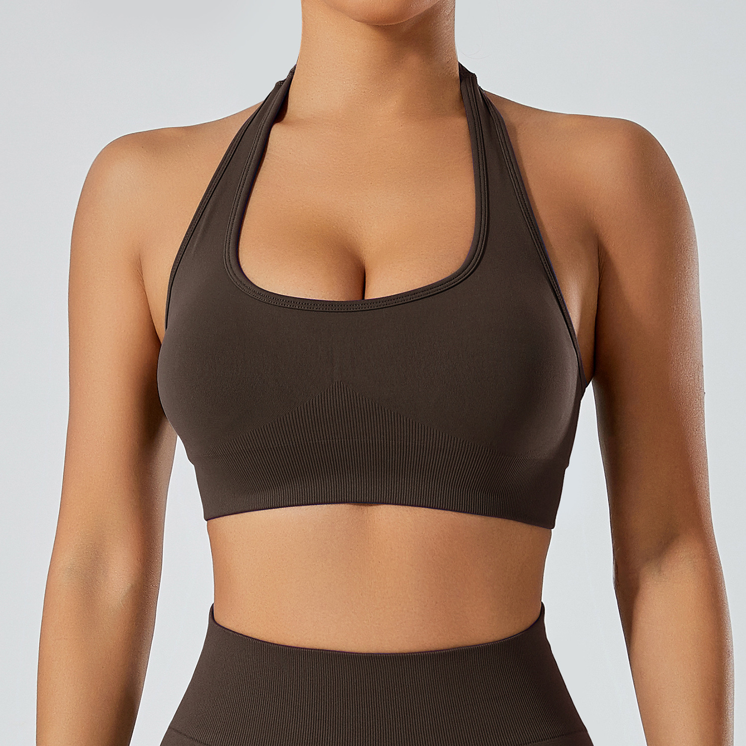 En stock verano belleza espalda u cuello Halter sujetador desgaste exterior a prueba de golpes correr entrenamiento ropa deportiva ropa interior yoga ropa chaleco