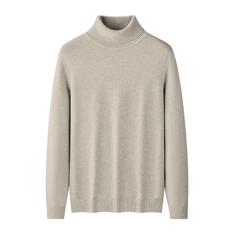 가을과 겨울 높은 칼라 울 봉제 모달 따뜻한 스웨터 남성 피부 영양 가을과 겨울 중반 칼라 단색 기본 셔츠