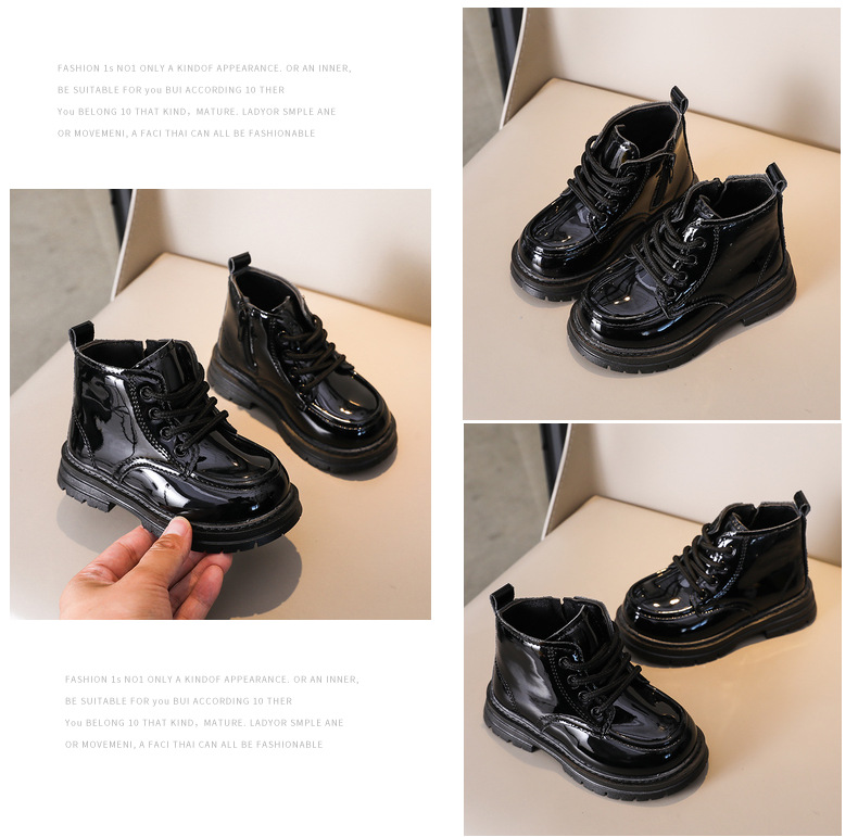 Dziecięce botki chunky unisex z eko skóry w stylu martin_voghion.com