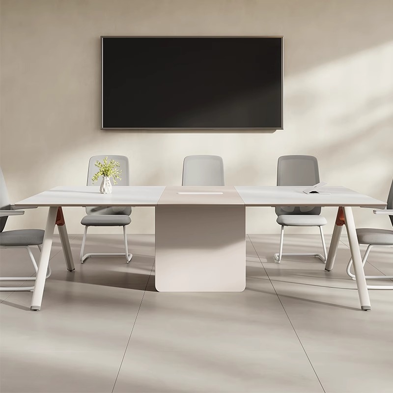 Mesa de conferencias pequeña de tamaño mediano, mesa larga, sala de reuniones simple y moderna, mesa de entrenamiento, mesa larga, mesa grande, combinación