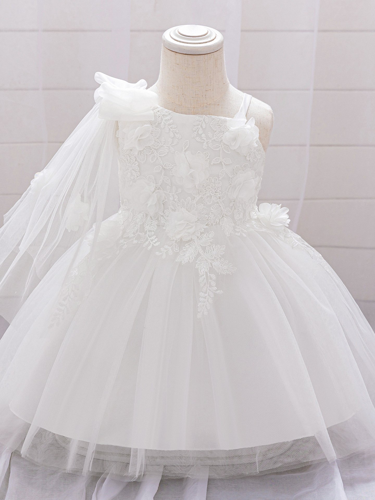 Shein comercio exterior vestidos infantiles bebés banquete de cumpleaños de año nuevo lavar vestidos irregulares tirantes vestidos extranjeros image 4