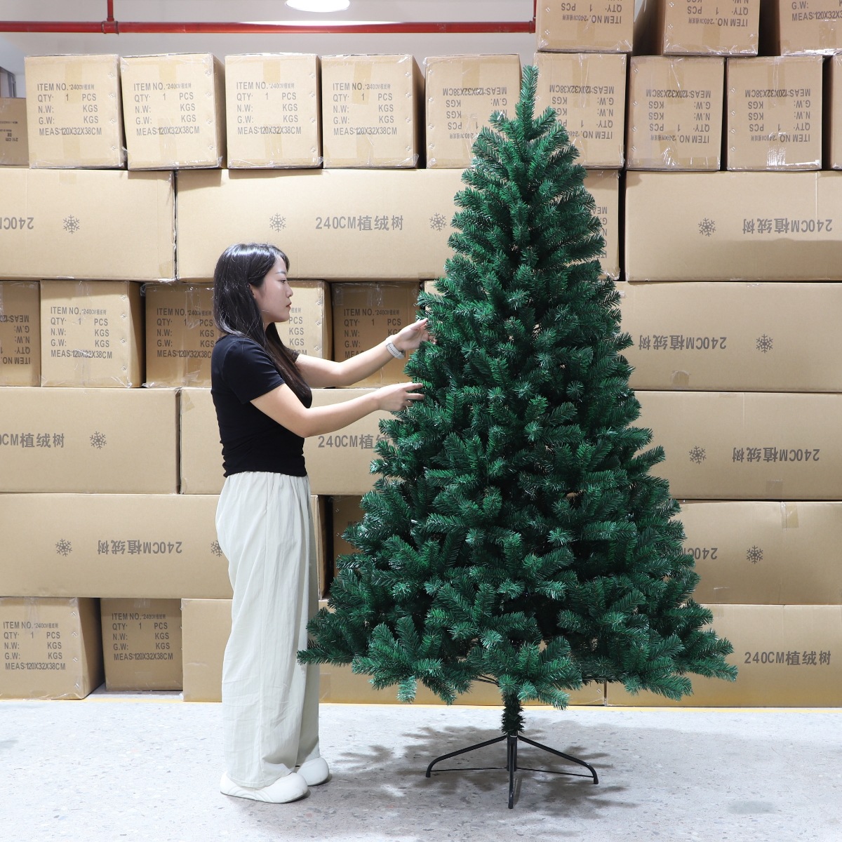 Árbol de Navidad cifrado protección ambiental PVC fábrica personalizada simulación de Navidad decoración directa 1.8m 2.1m árbol verde