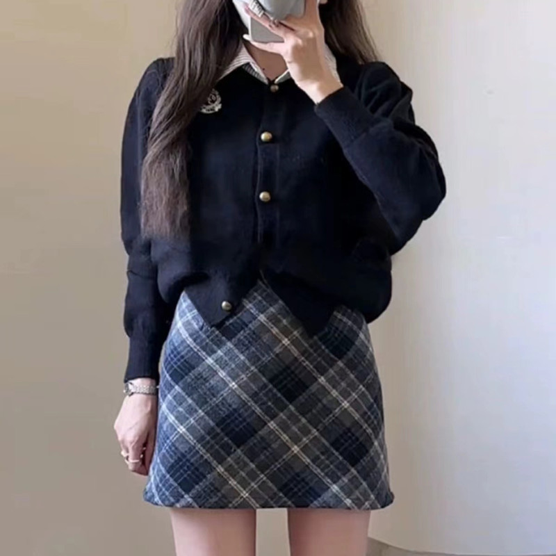 2025休闲女长袖开衫毛衣针织衫女装春秋气质高级叠穿宽松显瘦上衣|undefined