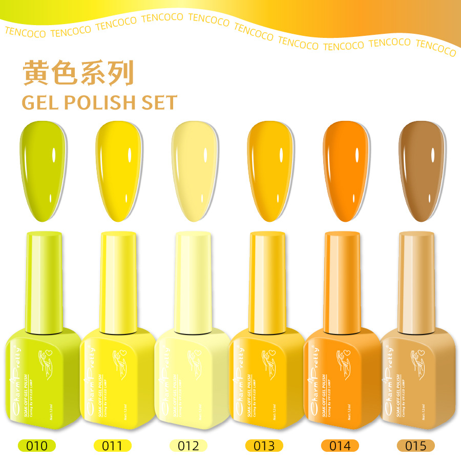 Factory Wholesale Cross-Border Supply of New Single-Color Uv Gel Nail Polish, 6 Bottles Small Set