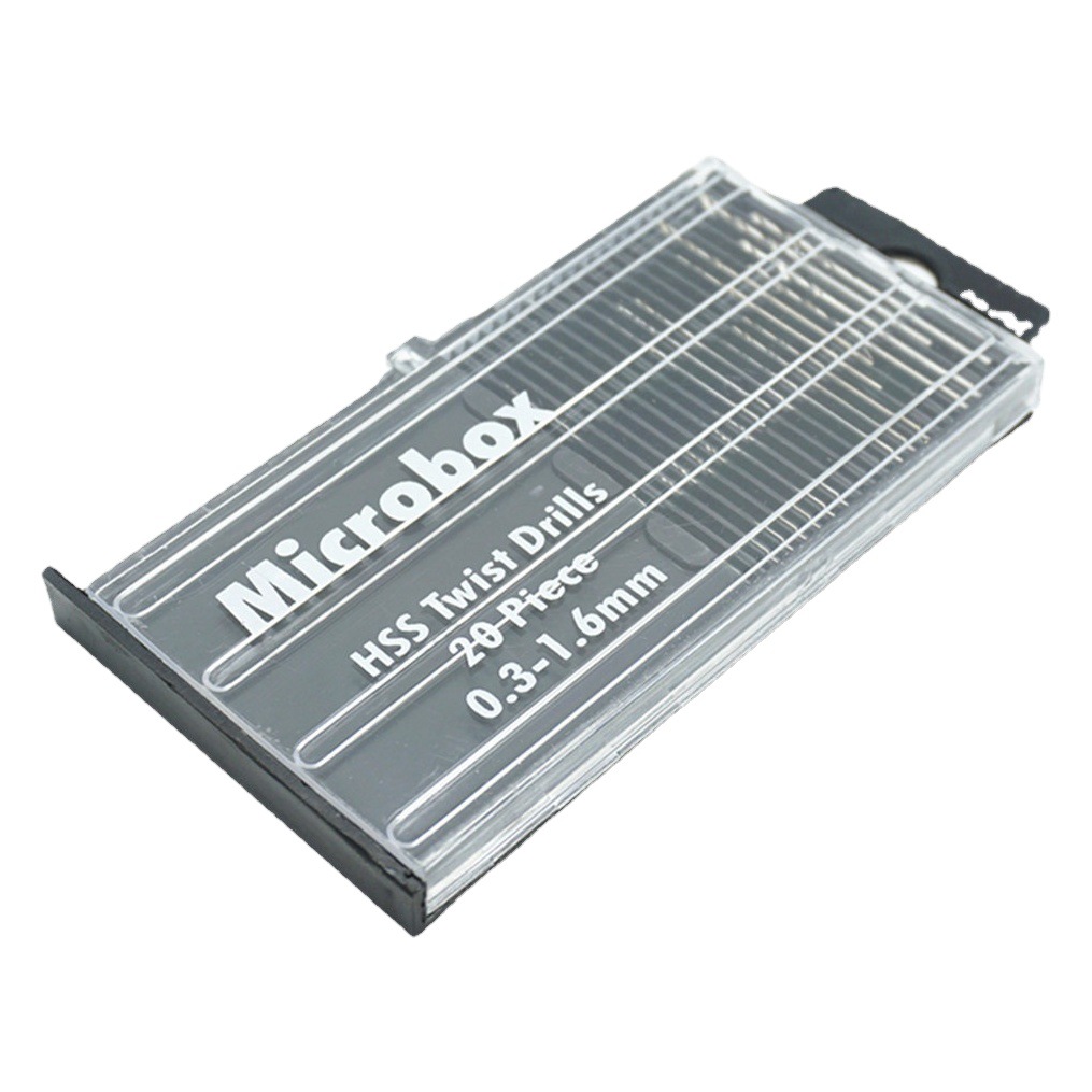 Cross-border 20PC molienda completa de acero de alta velocidad mini taladro de torsión Mini taladro pequeño 20 plástico en caja taladro eléctrico traje