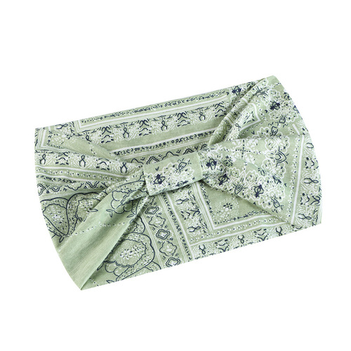 Fashion Accessory Wide Bohemian Yoga Fabric Sweatband Sweat Absorbent Elastic Cotton Sports Headband for Women