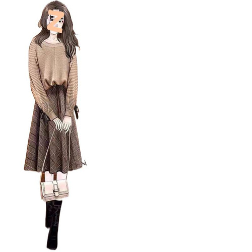 Light luxury fashion autumn/winter wool knitted dress—height-enhancing, age-reducing, and slimming women’s wear.