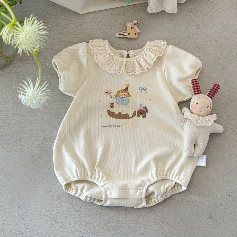 Baby Romper Summer Short-Sleeve Thin Triangle Onesie 2026 New Summer Outfit Super Cute Infant Jumpsuit Class a