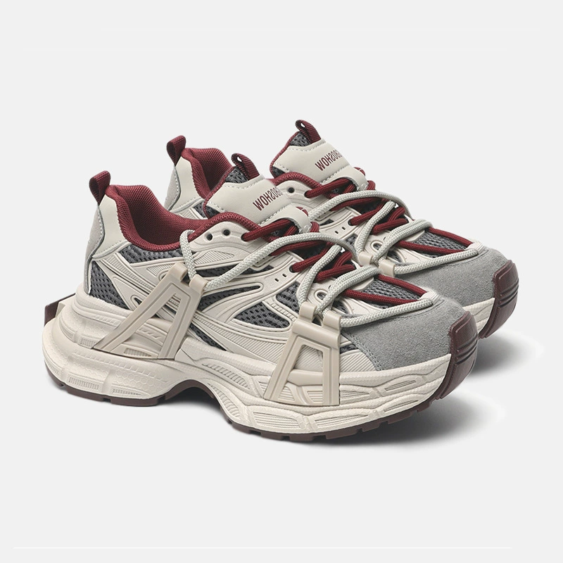 Кожаные туфли папы женские толстые подошвы 2025 весна новые дышащие повседневные дикие студенческие спортивные туфли 2819-2