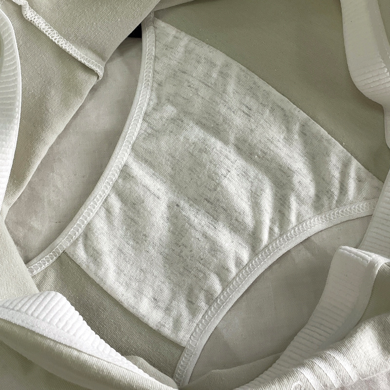 Pure Cotton Underwear for Women, Summer Thin Style, Pure Cotton Crotch, Mid-Waist, Hip-Hugging, Large Size, Non-Curling, Sporty Style, Women's Triangle Briefs