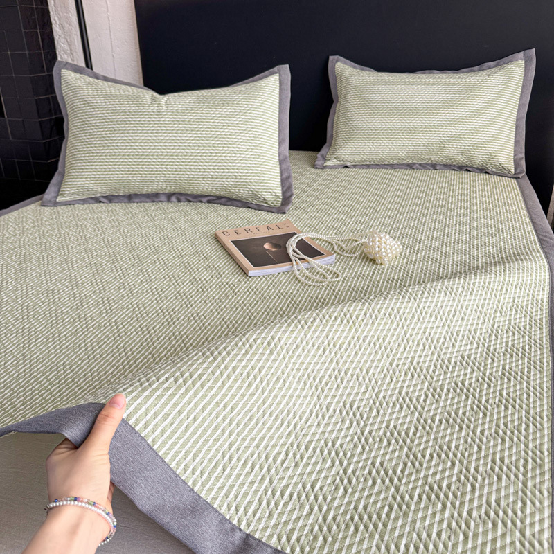 Sábana de tela gruesa vieja de algodón de verano pieza única 100 colchones individuales de algodón, funda de almohada individual, juego de tres piezas, nuevo estilo 2025