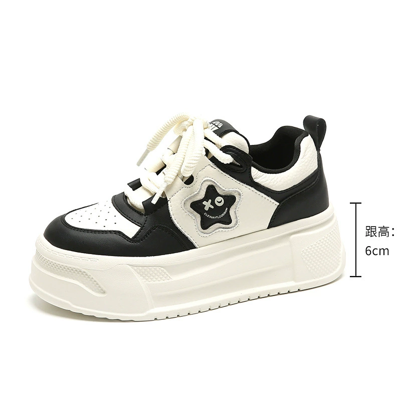 Sneakers, high universal footwear for leisure platform, trend of season, genuine leather