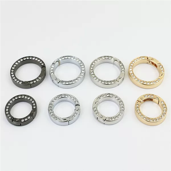 Bag Accessories Double-Sided Diamond Flat Wire Opening Spring Ring Connecting Buckle Opening Ring Handle Buckle Inner Diameter 25mm