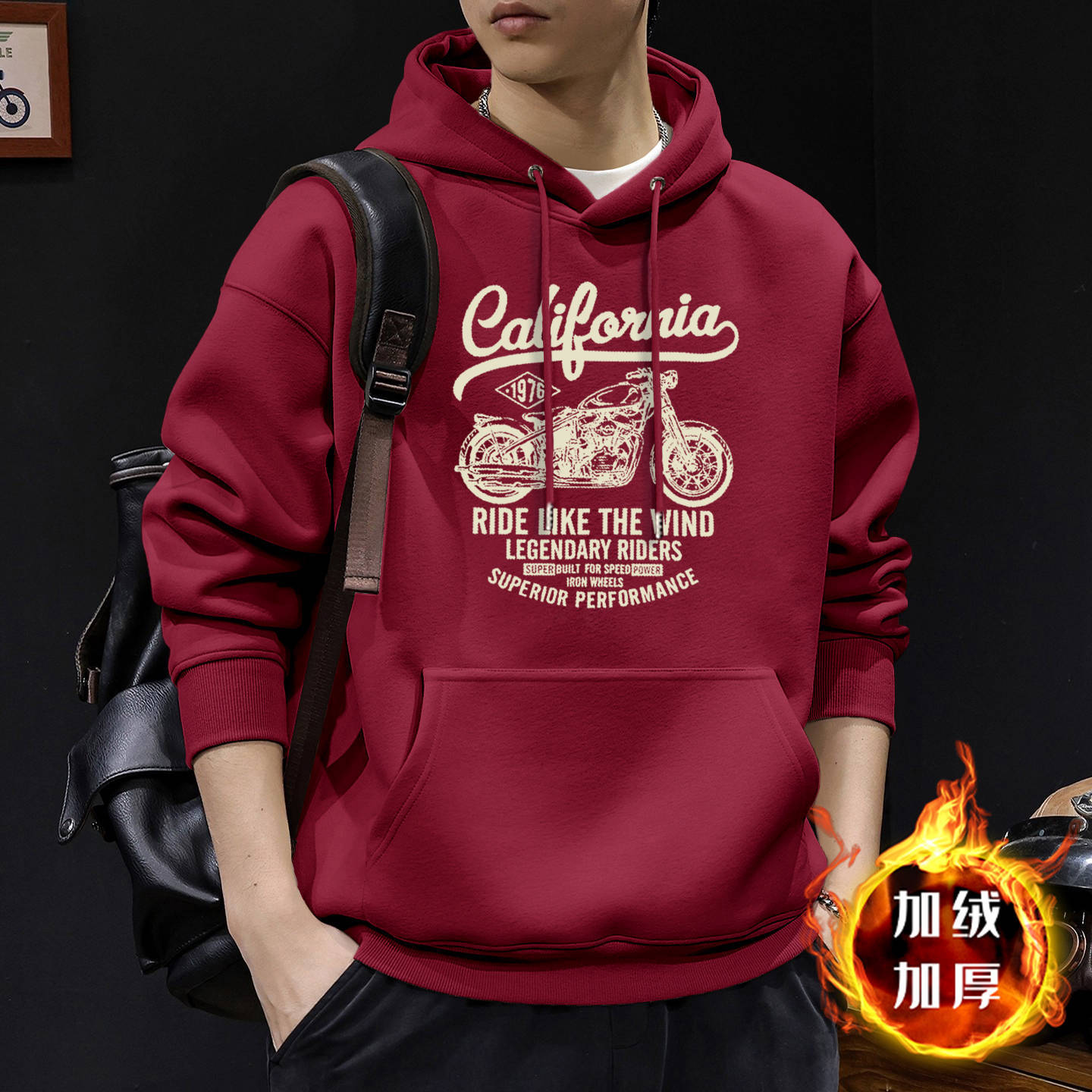 Hong Kong estilo japonés casual 420g pesado chaqueta encapuchada hombre primavera y otoño americano suelto y versátil chaqueta de pareja de estudiantes