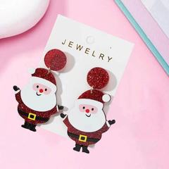 欧米のクロスボーダーのかわいい漫画のサンタクロースのアクリルのイヤリングのクリスマスの贈り物は耳の装飾品を飾ります。