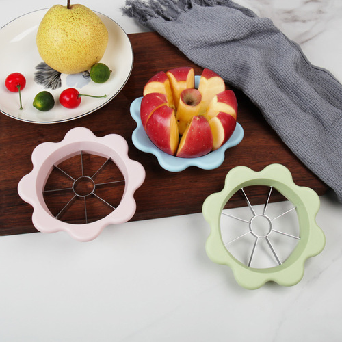 Household stainless steel apple cutter and divider, flower-shaped fruit cutter and corer, fruit cutting kitchen gadgets