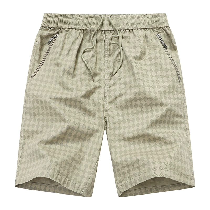 Летние тонкие укороченные брюки 2025 мужские хлопчатобумажные повседневные шорты с толстым толстым парнем свободного прямого каркаса