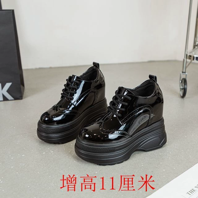 Белые туфли с увеличением высоты 11 см, женские туфли на платформе, новинка весны, женские туфли из натуральной кожи, универсальные туфли с низким вырезом