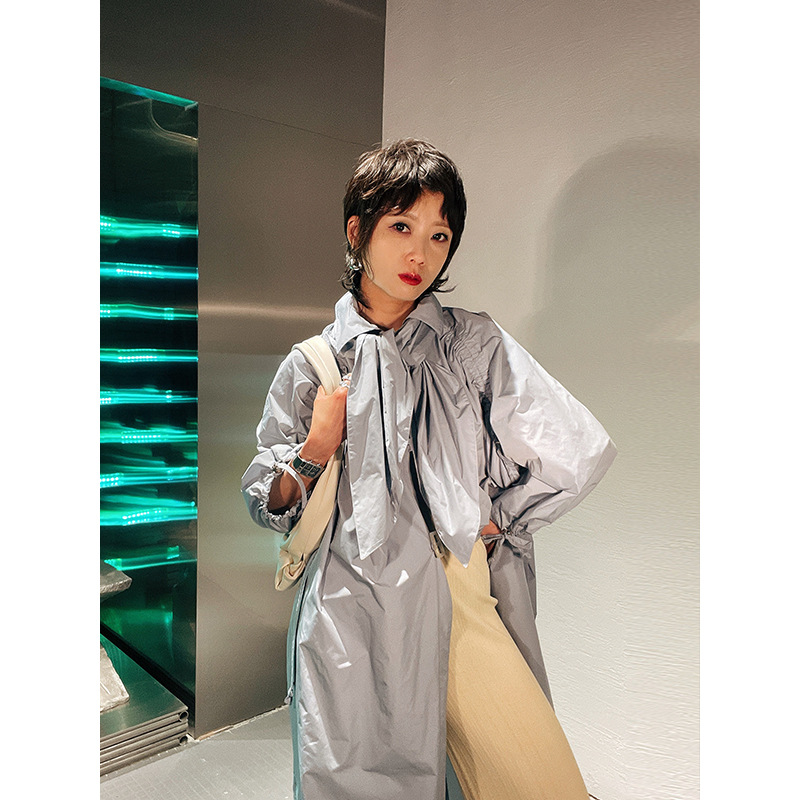 設計師女裝 插肩袖寬松版薄款風衣