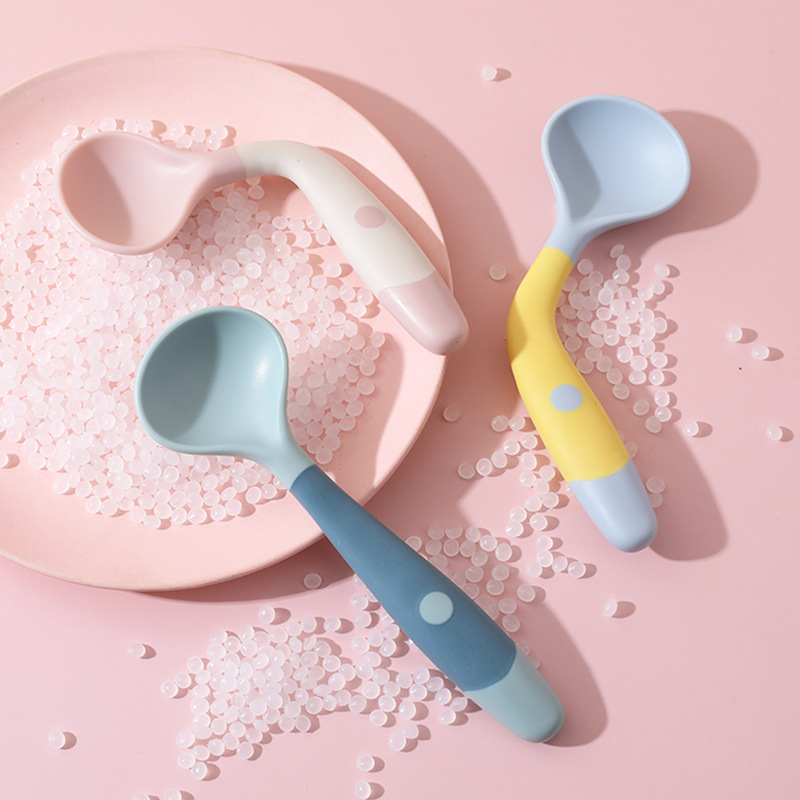 Processing and Customizing Twisted Ladle, Bendable Baby Training Spoon, Kidsren's Tableware, Baby Spoon for Eating Complementary Food