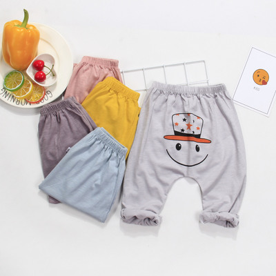 2021 New products Spring and summer trousers Infants PP Luo mouth trousers Cartoon Slub cotton men and women baby Slacks