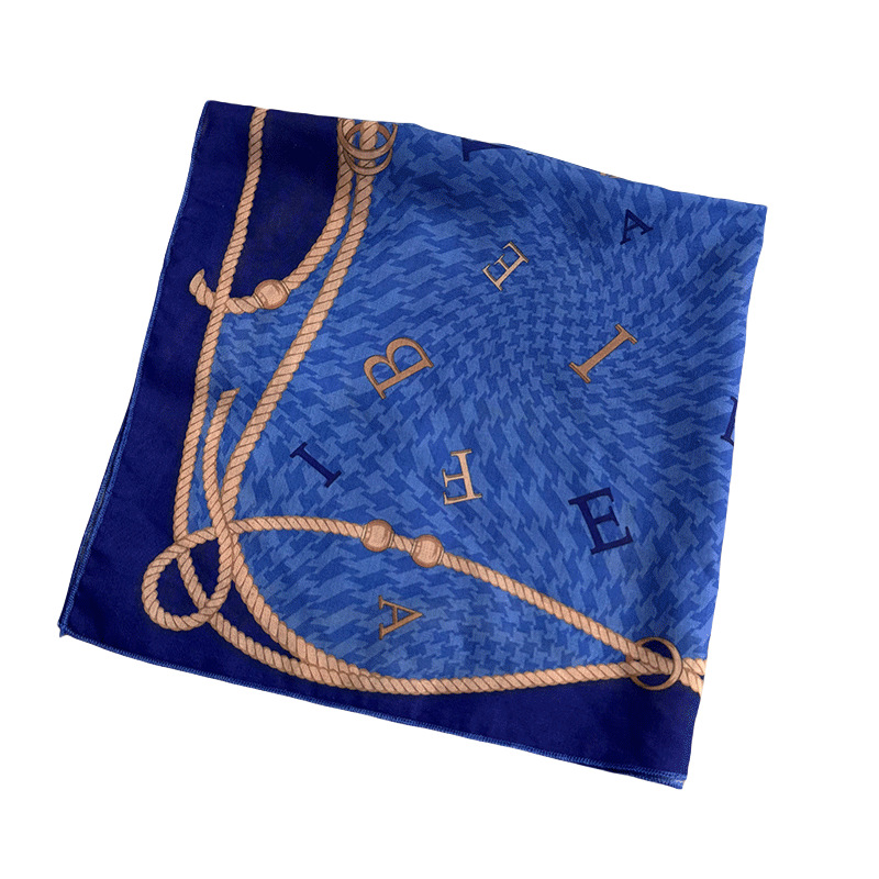 Pañuelo en la cabeza Verano femenino pastoral nuevo estilo floral literario bufanda cuadrada todo fósforo bufanda pequeña bufanda de seda correa para el cabello multifunción accesorios para el cabello