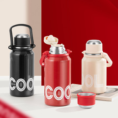 先行靈彩運動瓶男女大容量316不鏽鋼戶外便攜提繩學生保溫杯