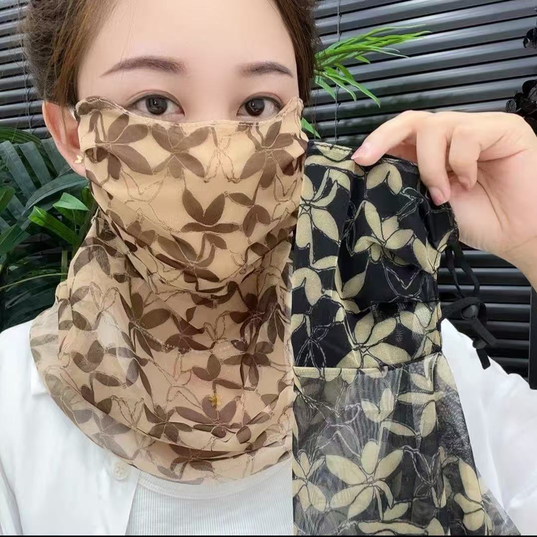 Damen Gesichtsmaske Eisseide Uv Schutz Nackentuch Halstuch Sommer_voghion.com