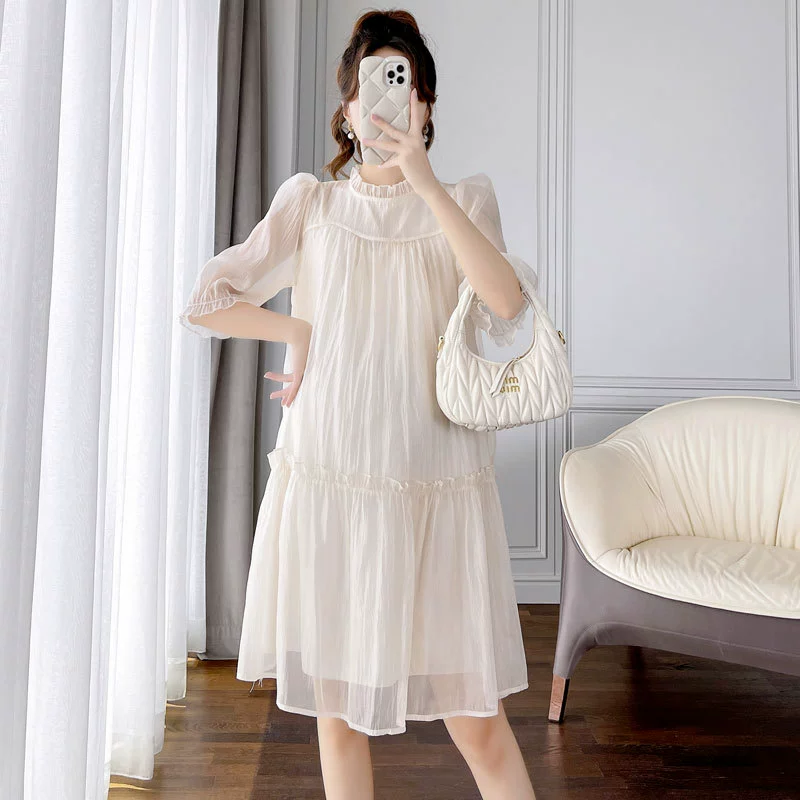 Summer clothing for pregnant, cute fashionable dress, short skirt, doll, new collection, Korean style, fitted, bright catchy style, for teenagers