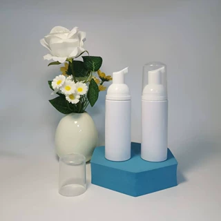 定制按压慕斯起泡瓶100ml白色pet塑料瓶子30牙洁面泡沫慕斯瓶贴牌