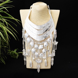 Ethnic Style Retro Exaggerated Miao Silver Large Collar Miao Silver Characteristic Collar Miao Dance Jewelry Women's Necklace Wholesale
