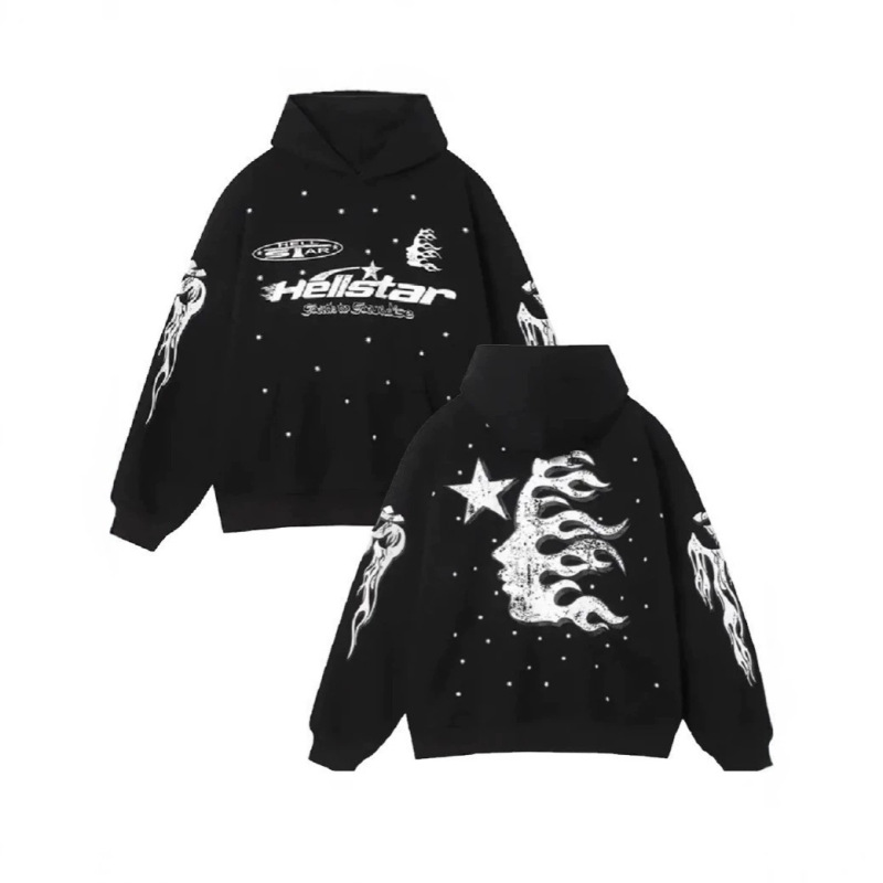 2025 New Cross-Border Model Hell Star Sweatshirt Y2K Hoodie European and American Trendy Brand Oversized Clothing Punk Harajuku Jacket 2025 New Cross-Border Model Hell Star Sweatshirt Y2K Hoodie European and American Trendy Brand Oversized Clothing Punk Harajuku Jacket