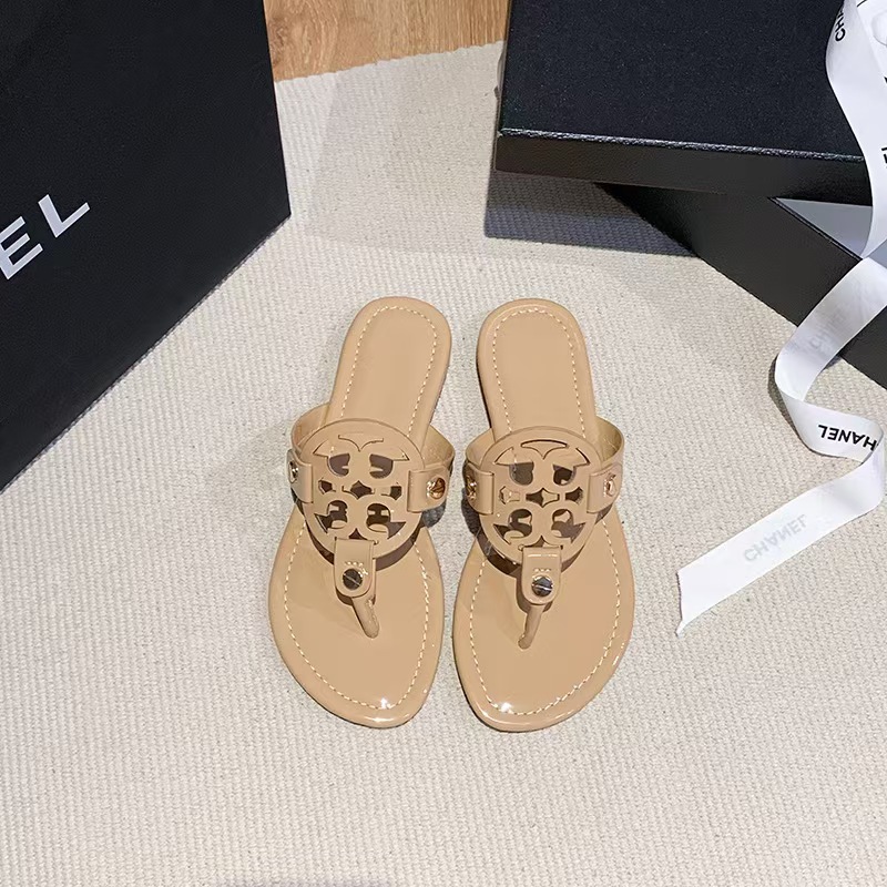 2024 nuevo tipo de zapatillas TB casuales con suela plana para mujeres de verano, zapatos de playa antideslizantes con suela gruesa