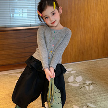 维尼果 2026秋季新款童装 女童韩版彩色扣子纯色开衫 修身外套